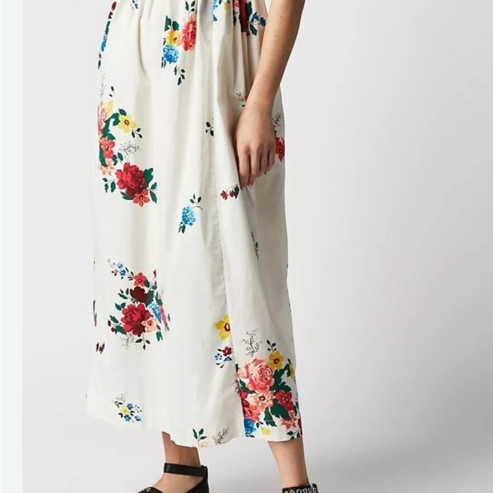 Floral White Maxi Skirt